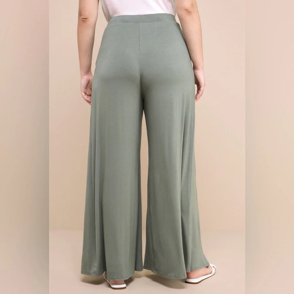 NWT Lulus Knockout Sage Green Wide-Leg Tulip-hem Pants Size XL - Picture 5 of 15